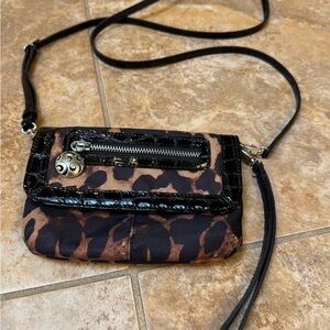 Brighton Leopard Print Wristlet with Black Accents